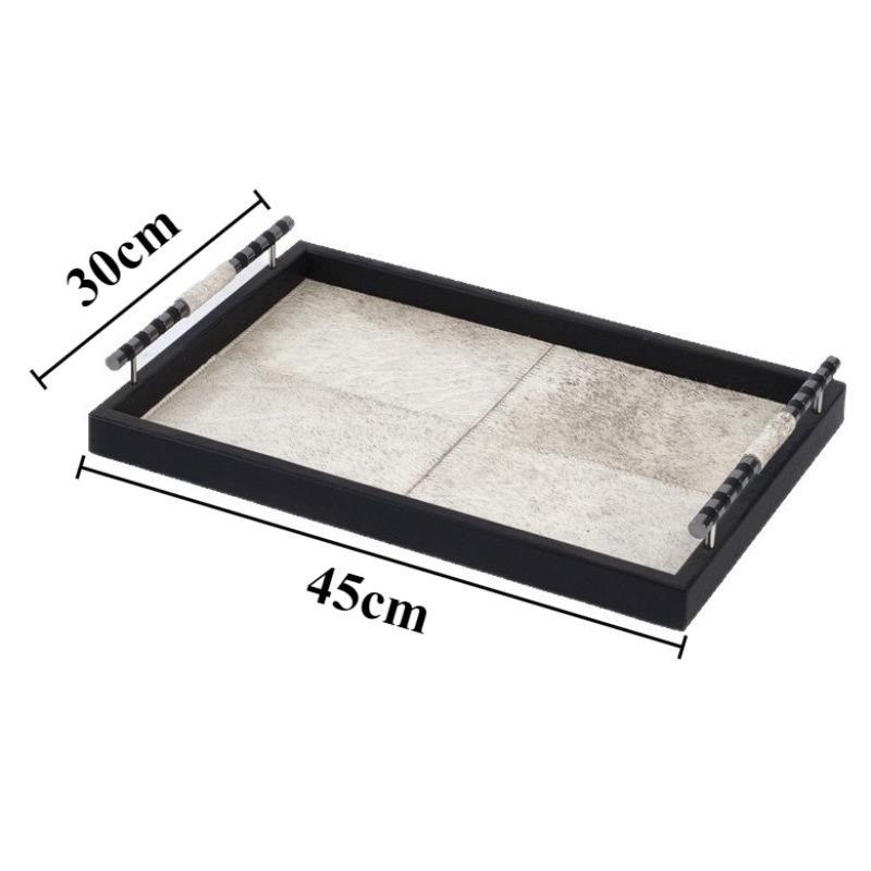 

Solid Wood Storage Tray Metal Leather Trays Modern Minimalist Household Trays Living Room Furniture Decoration Accessories
