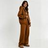Women's Two Piece Sweatshirt Set with Wide Leg Pants Casual Track Suit for and Wear