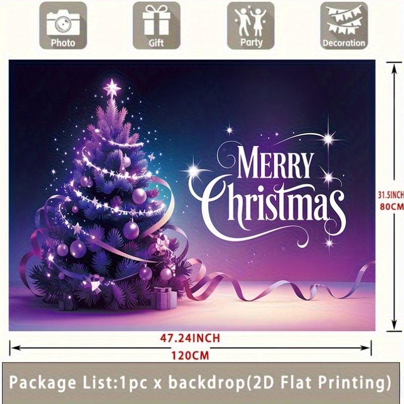 Party Backdrop Christmas Pink Purple Merry Flat Snowflake Star Festive Holiday Photo Booth Background Party Decor