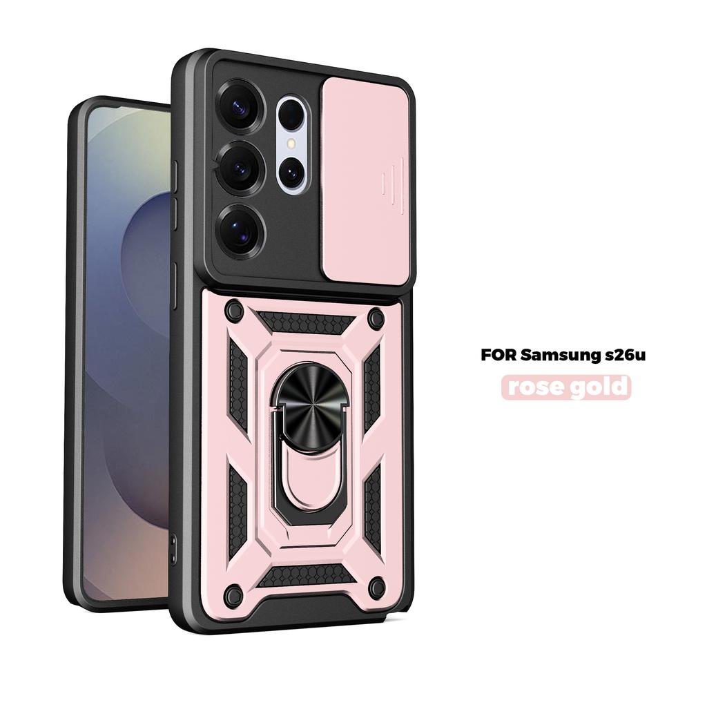 For Samsung Galaxy S26 Ultra Case Galaxy S26 Plus S26 S26+ Magnetic Ring Holder Armor Phone Case Slide Camera Protect Back Cover