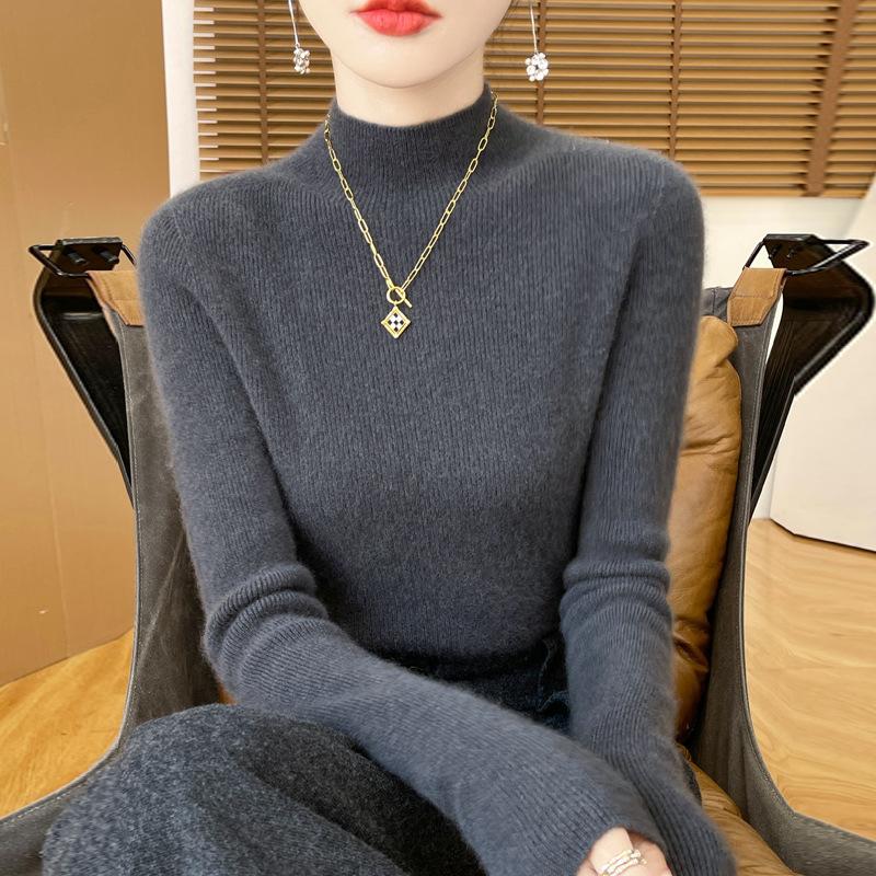 Tight Half-high Neck Bottoming Shirt Women's Fall and Winter Knitted Sweater