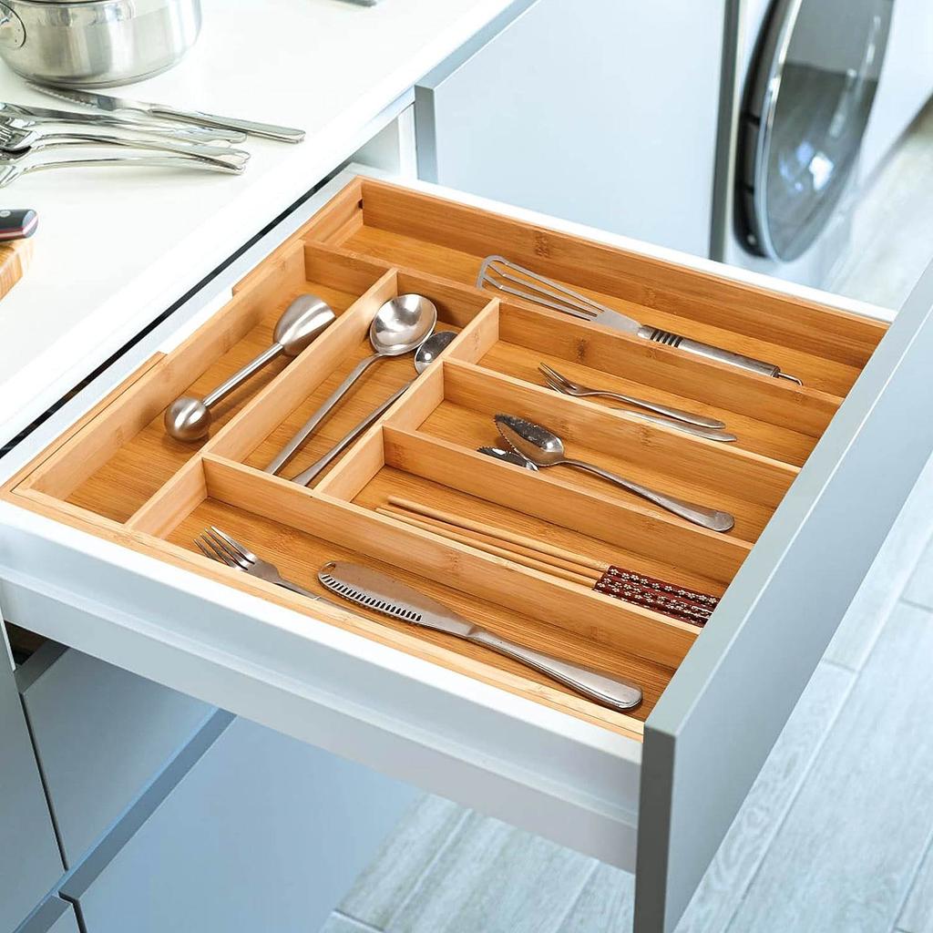 Ikar Bamboo Cutlery Organizer