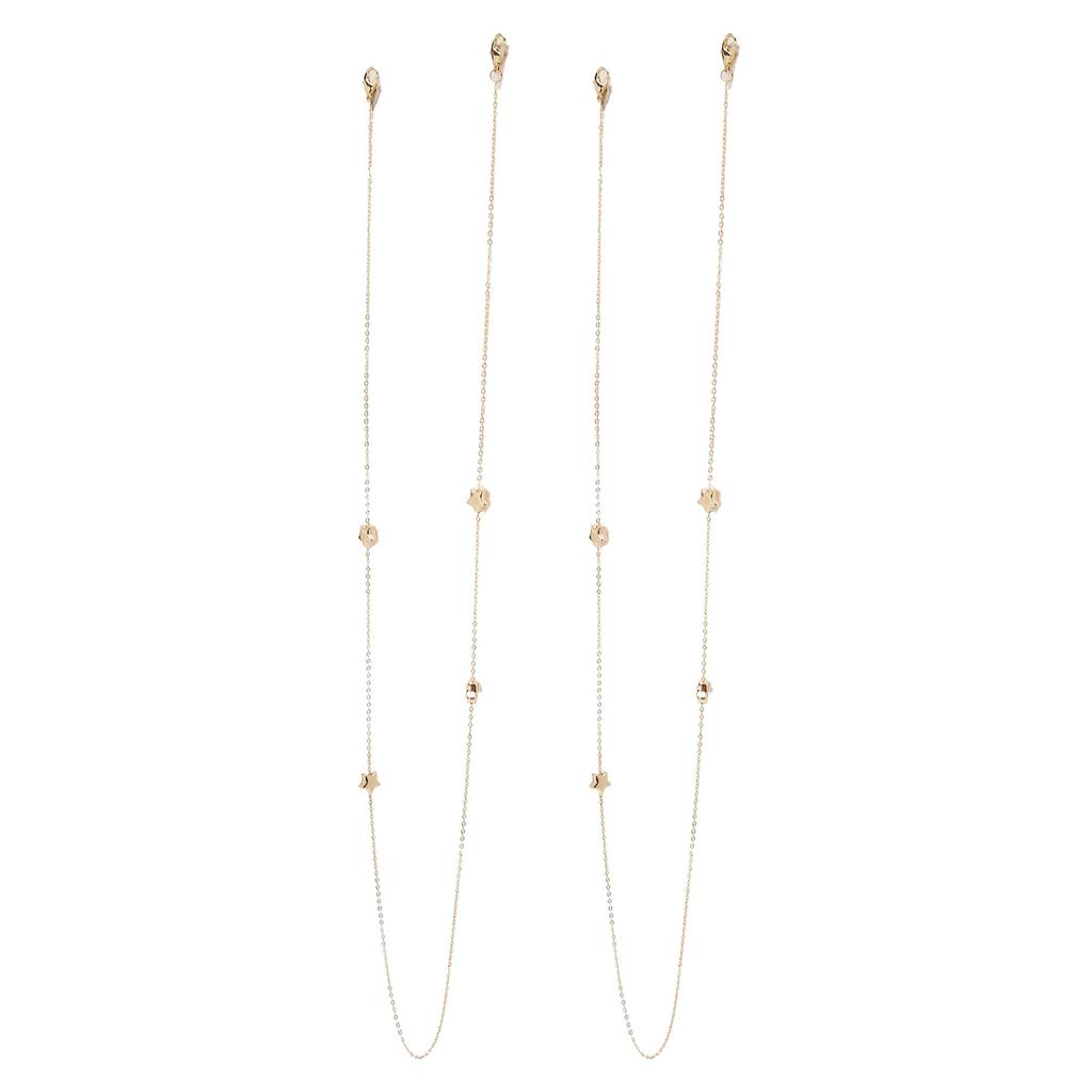 2pcs Star Shaped Pendant Clavicle Chain Stylish Face Cover Chain Lanyard Jewelry Gift