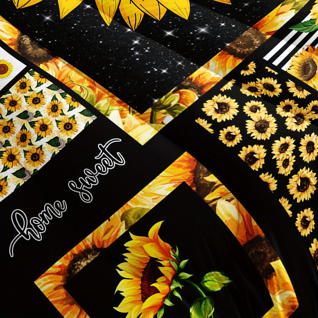 Yellow 3pc Sunflower Bedding Sets Quilt Sunflower Comforter Set Yellow Bedding Sets Western Bed Comforter Set Boho Comforter Set