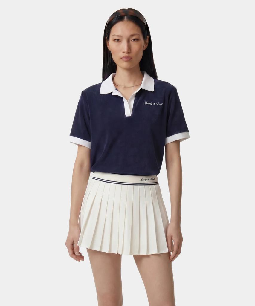 SPORTY&RICH Signature Logo Terry Polo - Navy R265Aw2006