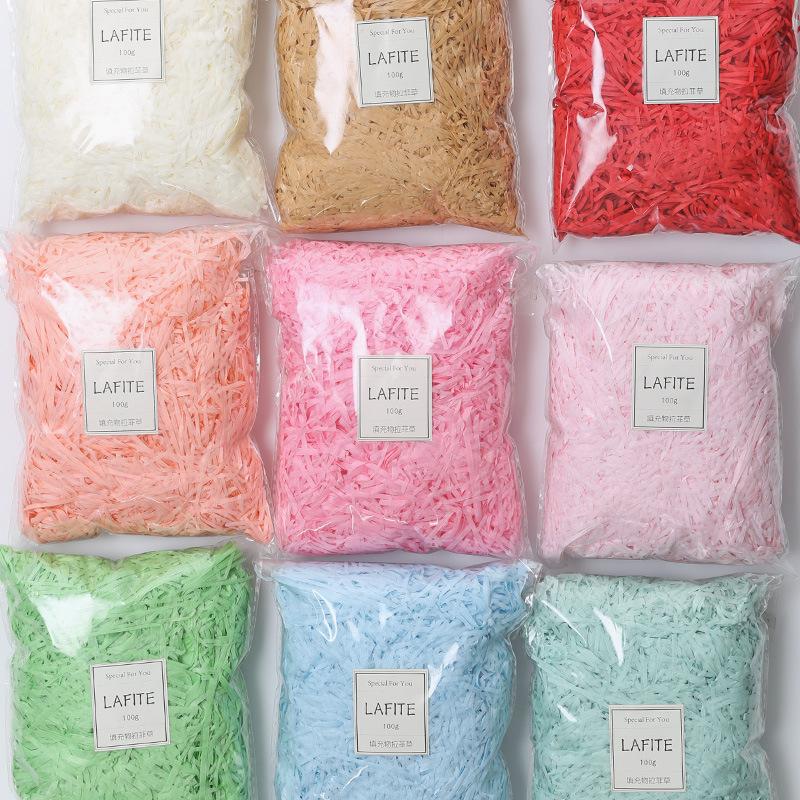 100G-1800G Colorful Crinkle Paper Raffia Shredded Confetti Gift Box Filler Decoration Wedding Party Gift & Basket Packaging