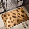 Leopard Flannel Bathroom Absorbent Floor Mat Toilet Floor Mats Dirt Resistant and Quick Drying Entrance Door Mat Home Decoration