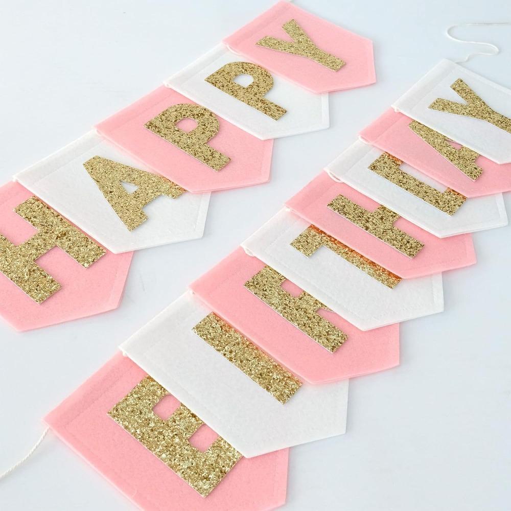 Happy Birthday Blue Felt Birthday Flag Baby Birthday Party Decoration Background Wall Banner Layout Supplies