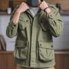 Giacca da campo M65 Verde Militare Retrò Americana da Uomo - Antirughe Giacca a Vento Casual