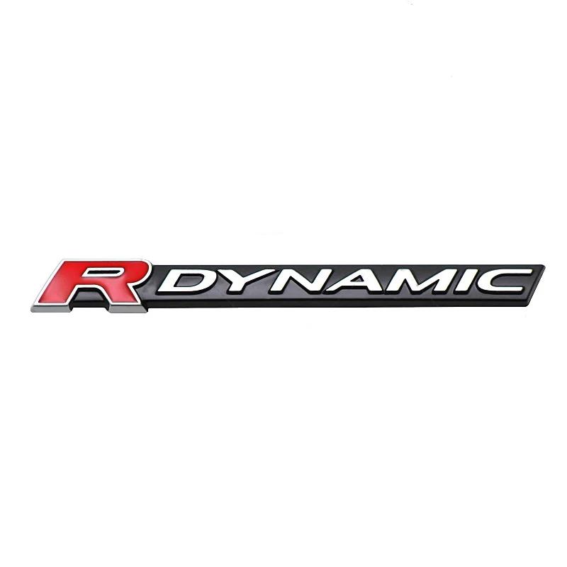 3D Kovové Logo R-DYNAMIC Znak na Bok Blatníku Auta Odznak na Zadní Kufr Nálepky Samolepky Příslušenství pro VELAR Sport Discovery Evoque HSE Defender