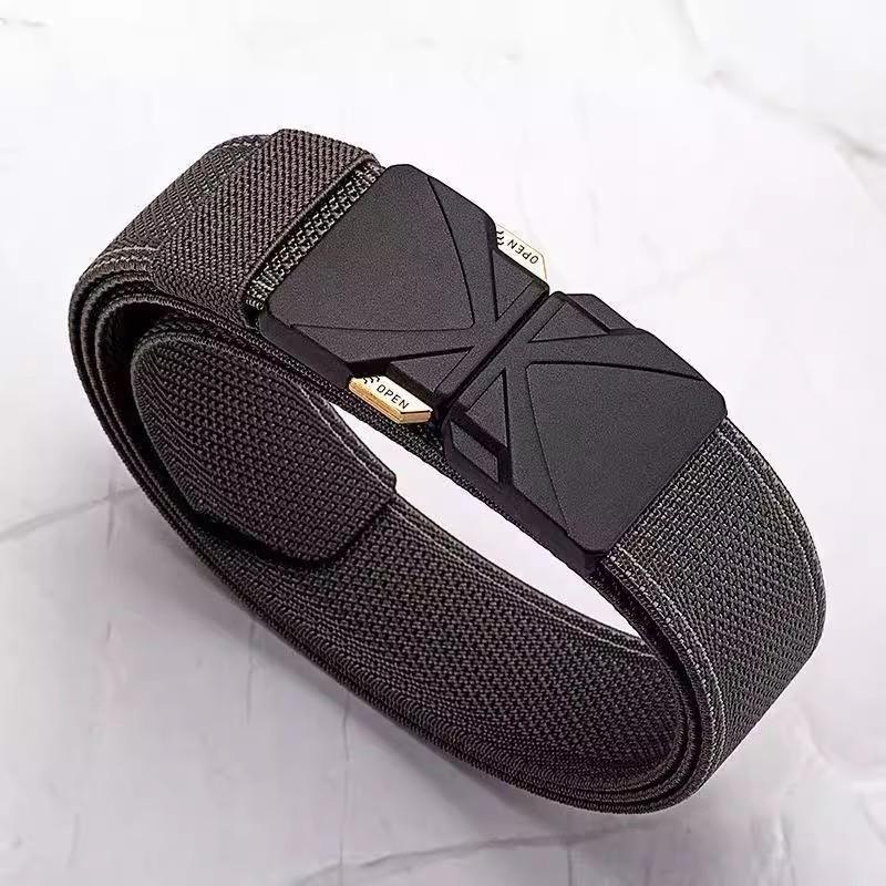 Men s Tactical Elastic Nylon Belt with Automatic Buckle for Casual Outdoor Wear 120cm