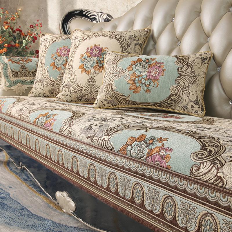 European Jacquard Sofa Covers Living Room Chenille Fabric Anti-slip Sofa Cushion New Year Christmas Home Sofa Decor Couch Cover
