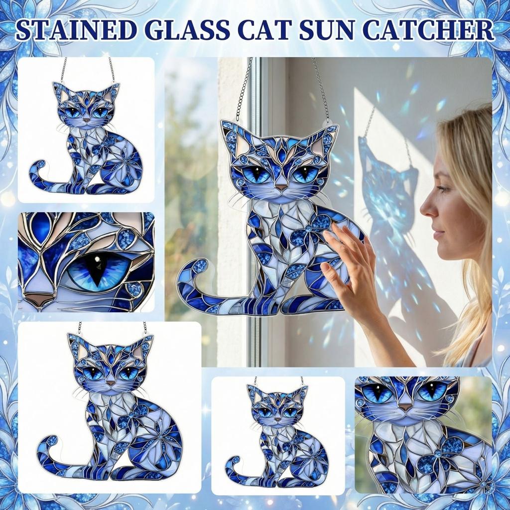 2D Acrylic Blue Light Catcher Decorative Pendant