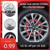 Interior Stickers 3D 4pcs 56mm 60mm 65mm Car Wheel Center Hub Cap Stickers Decal For GS IS LS500h ES260 ES300h RX350h NX26