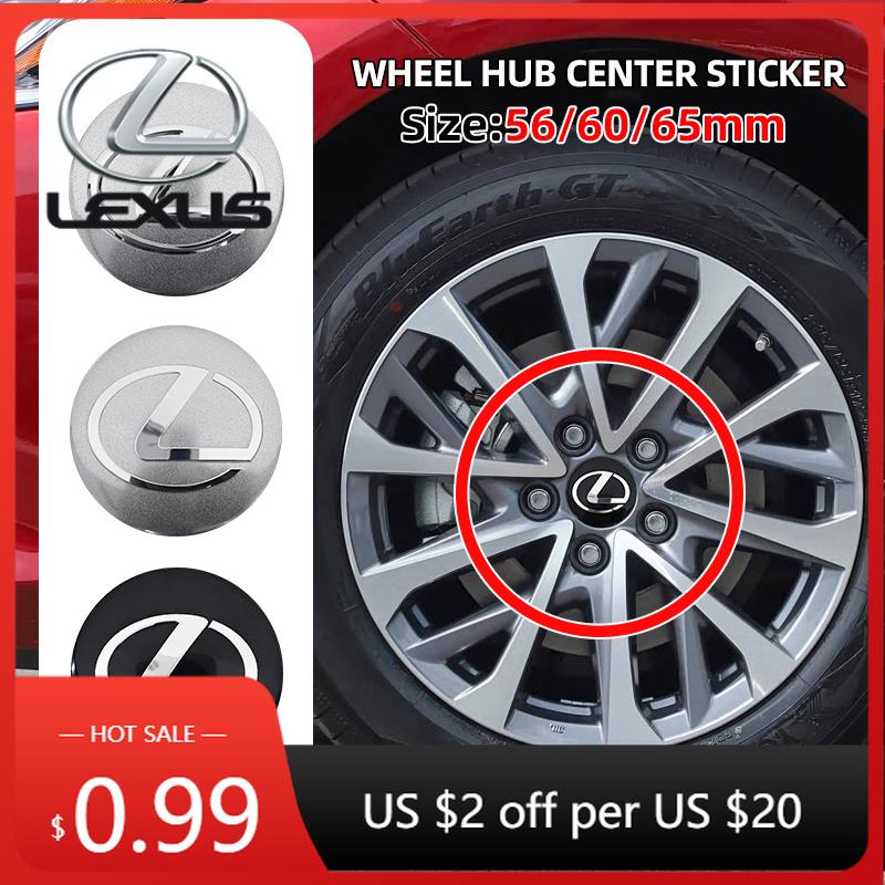 Interior Stickers 3D 4pcs 56mm 60mm 65mm Car Wheel Center Hub Cap Stickers Decal For Lexus GS IS LS500h ES260 ES300h RX350h NX26