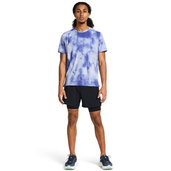 Under Armour Mid-Waist Drawstring Fitted 2-In-1 Sports Shorts Men Bottoms Black 1382640-001