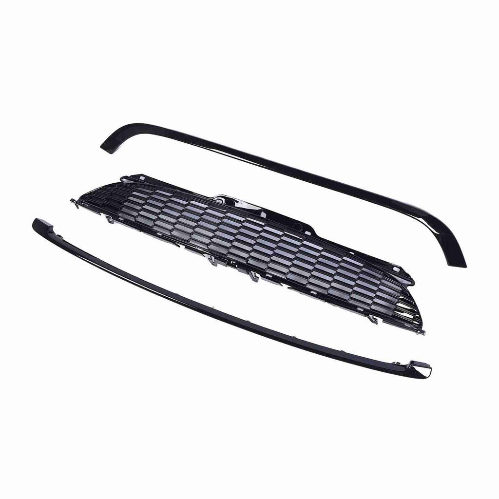 3Pcs Set Glossy Black Front Hood Molding Grille Surround Cover Trim Kits for R55 R56 R57 R58 R59 S JCW
