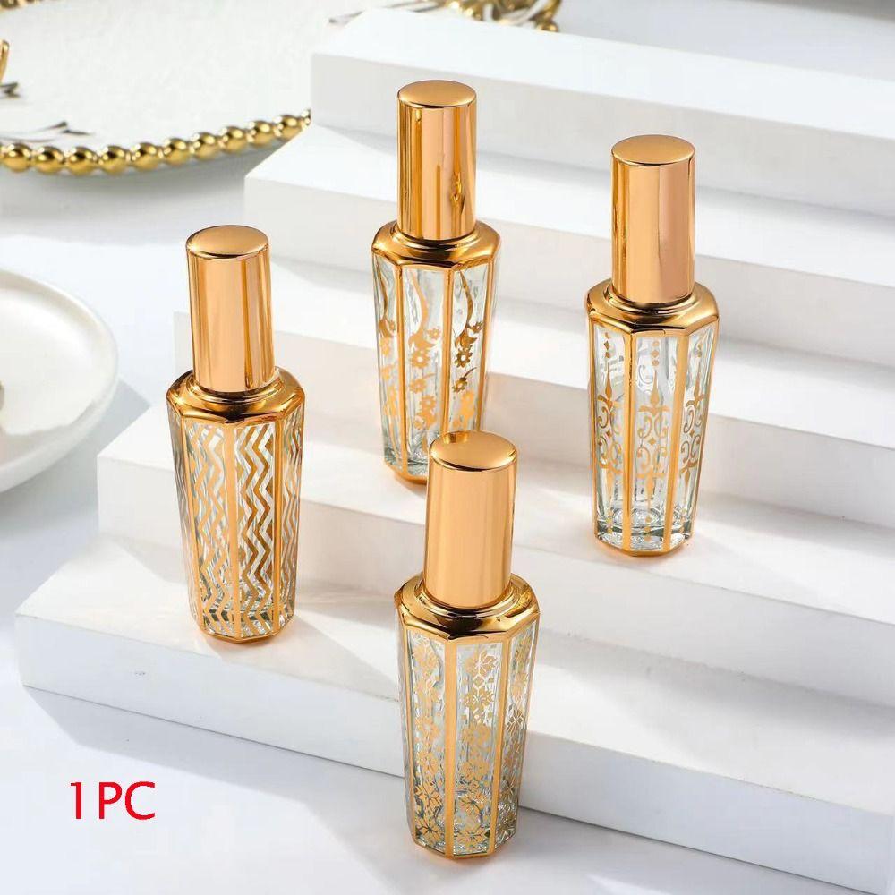 

Gold Glass Perfume Bottle Ultra Mist Sprayer Cosmetic Spray Atomizer 15ml Empty Containers Travel золотой