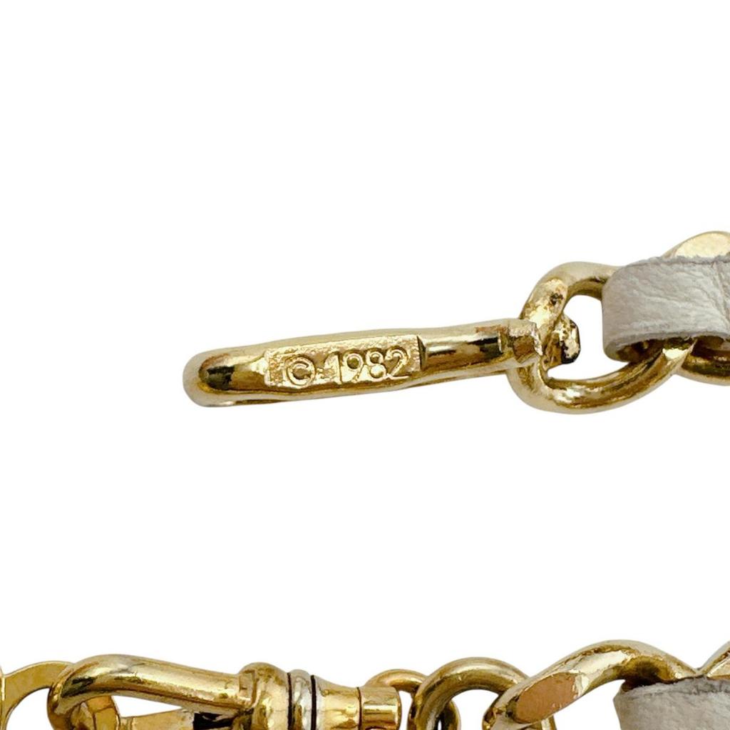 CHANEL Vintage Logo Chain Belt belt metal White gold unisex Used