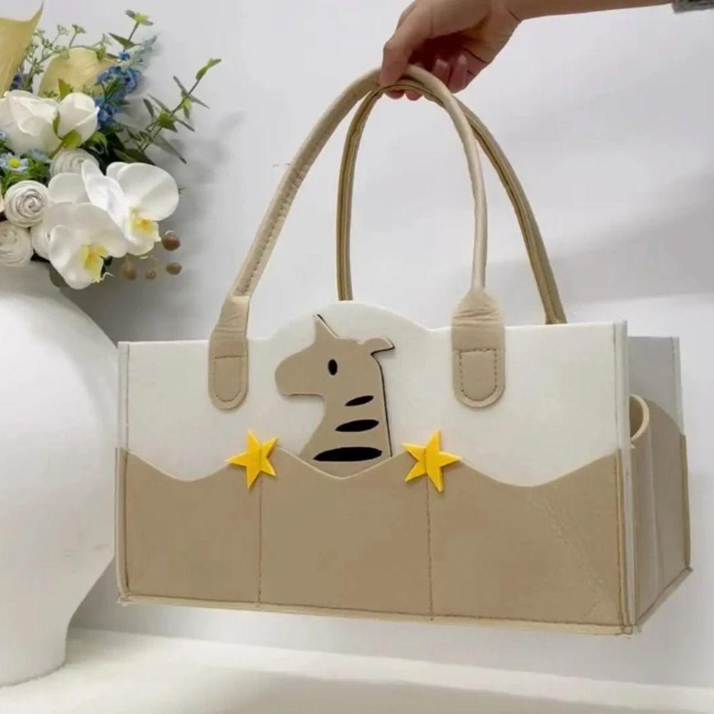 Felt Material Nursery Storage Bin Cartoon Print Baby Diaper Holder  Nursery Essentials