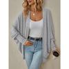 Women S Long Sleeve Knit Cardigan Solid Color Mid Length Casual
