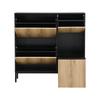Shoe Cabinet with Shoe-Changing Stool, Shoe Rack with Three Flaps and Open Storage Area, Suitable for Hallway, Bedroom