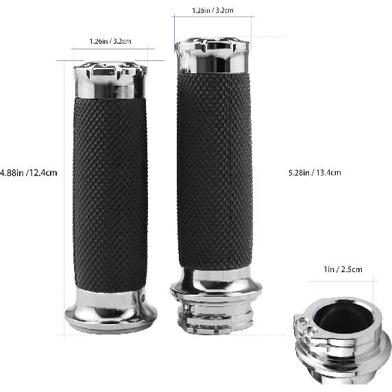 1 Inch/25mm MotorcycleGrips Cable Throttle Hand Grips for Harley Touring Softail Dyna Street Glide Sportster 883/1200Cruisers Choppers