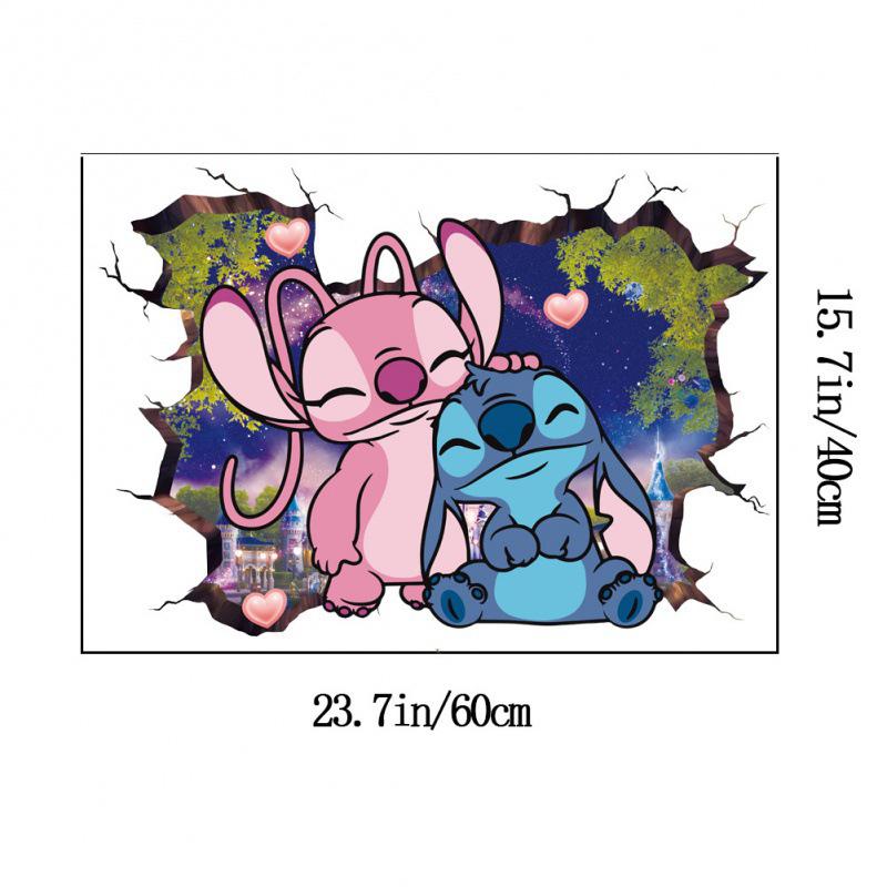 Stitch Anime PVC Self-Adhesive Wall Stickers for Kids' Rooms and Kindergartens