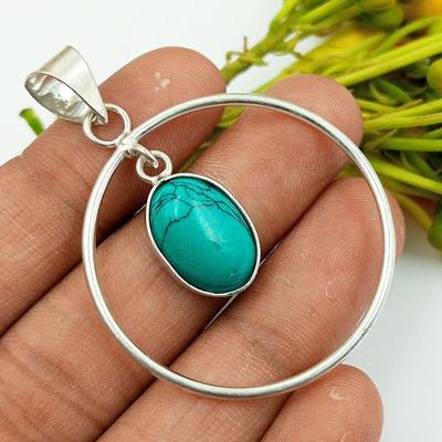 Turquoise Gemstone 925 Sterling Silver Plated Quity Pendant Jewelry PQY-IJ15017
