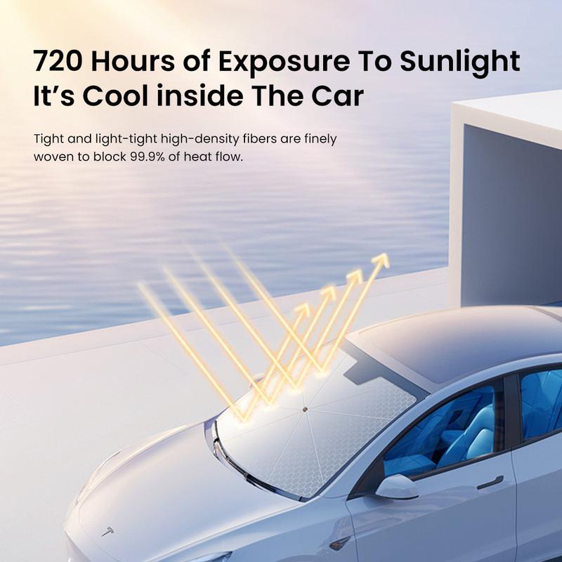 YZ Tesla Parasol na Szybę Osłona Krawędzie Obszyte Osłona Parasol Samochód Letnia Ochrona Przed Słońcem Osłona Przeciwsłoneczna na Przednią Szybę