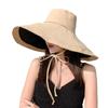 Women's Double-Sided Windproof Seaside Sun Hat with Large Brim for Summer