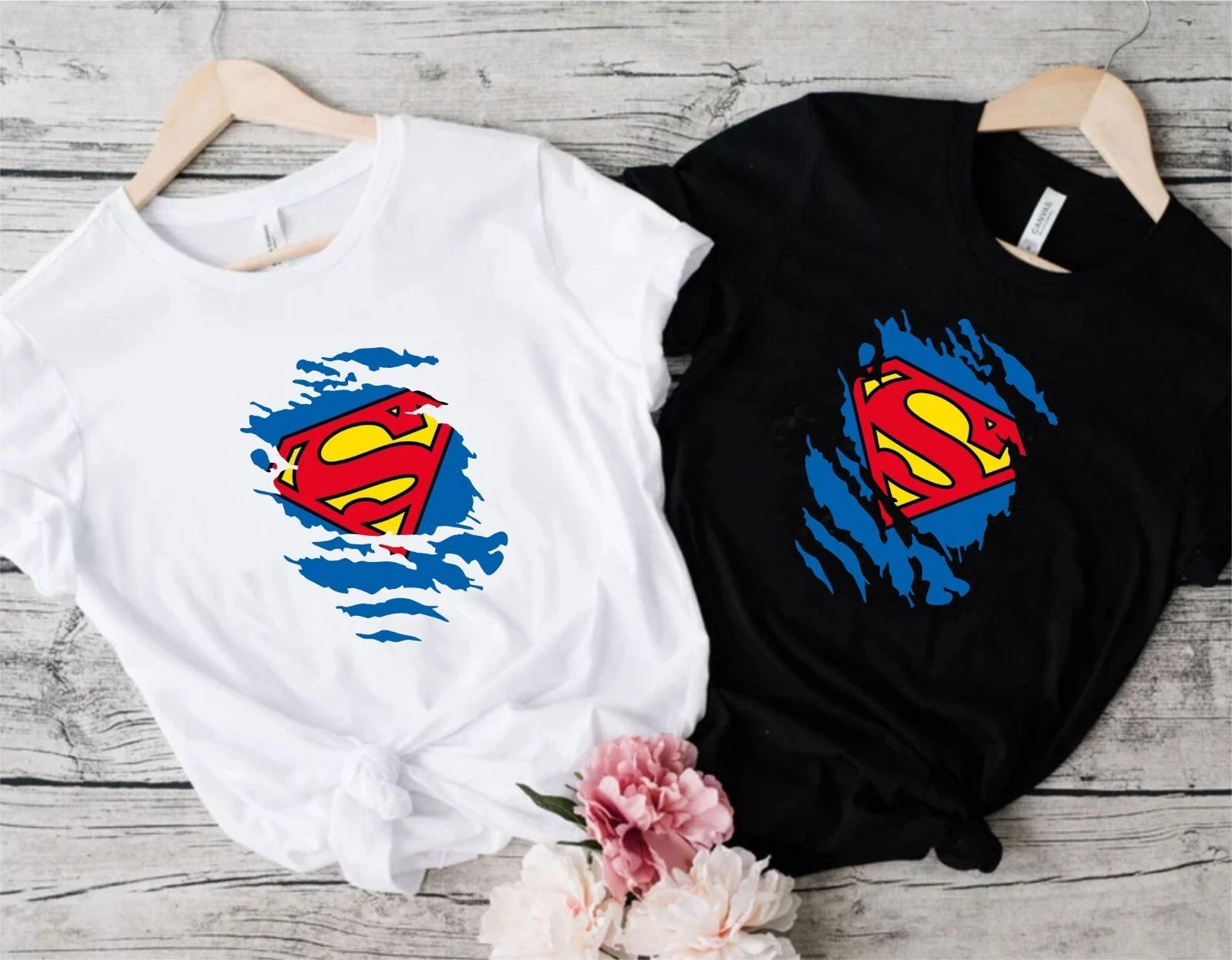 Superman T-Shirt, Vintage Superhero Boys Birthday Girls Unisex Adults Kids Top M