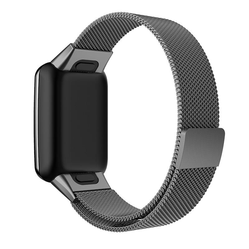 Compatible with Xiaomi Smart Band 7 Pro: Magnetic Three-Bead Buckle Milanese Stainless Steel Strap.