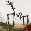 2PCS Black Reindeer Statue - Modern Christmas Decorations - Elegant Interior Festive Decorations