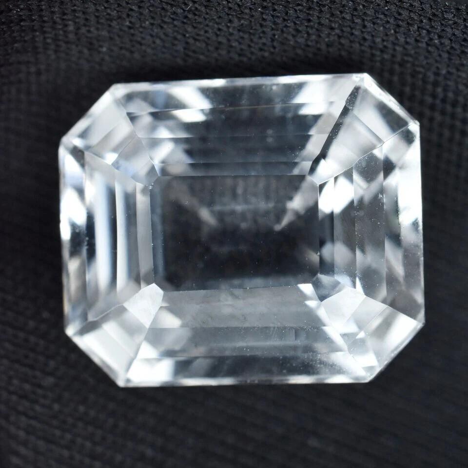 CERTIFIED Natural Emerald Cut White Sapphire Loose Beautiful Gemstone