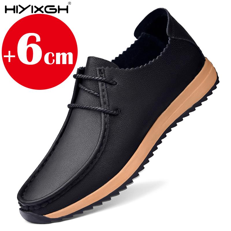 

Внутренний рост 6 см натуральная кожа нескользящая повседневная обувь для ходьбы классическая мода мужская обувь на лифте обувь для занятий спортом на открытом воздухе 35 чёрный