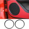 RT-TCZ Door Speaker Ring Trim Cover Frame Sticker Interior Decoration Accessories for Ford Mustang 2015-2022 (Carbon Fiber)