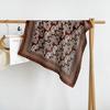 Retro Cotton and Linen Small Square Scarf Herringbone Silk Scarf Versatile Square Scarf Belt Silk Scarf Clothing with Neck Scarf