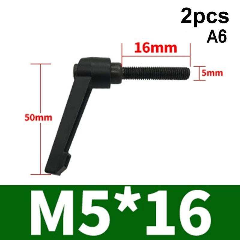 2Pcs M4 M5 M6 M8 Clamping Lever Machinery Adjustable 7-Shaped Handle Locking External Male Thread Knob