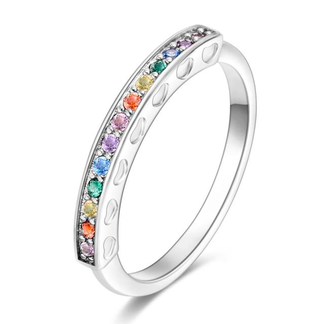 Size 6 -9 Inch Authentic 925 Silver Women Stackable Ring Girl 'S Luxury Wedding Finger Rings