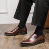 New Men's Pointed Patent Leather Dress Business Casual Shoes Male Black Brown Loafers Wedding Dress Homecoming Footwear