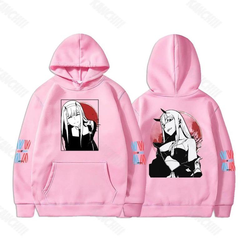 Anime DARLING In The FRANXX Hoodies Men and Women Harajuku Pullover Street Wear Unisex Autumn Winter Plushed Sweater