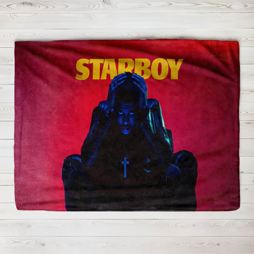 The Weeknd Art d'album Starboy Dépêche-toi Demain Couverture Couverture en Flanelle Couvertures Jetées pour Literie canapé Couette Ultra-Douce pour Chambre