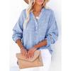 IHUASU Women's Fashion Casual Solid Color Print Long Sleeve V Neck Blouses & Shirts