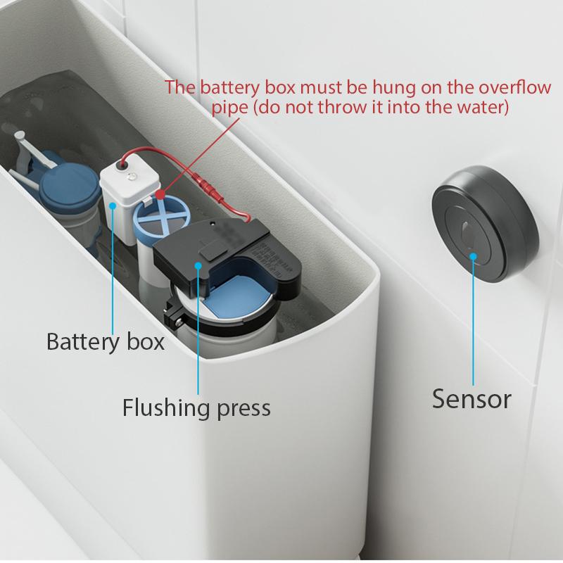 Toilet Automatic Flush Sensor Touchless Toilet Flush Button Intelligent Automatic Toilet Flushing Button On-Touch Drain Switch