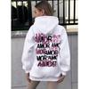 Gothic Couple Letter Print Women's Plus Size Hoodie 