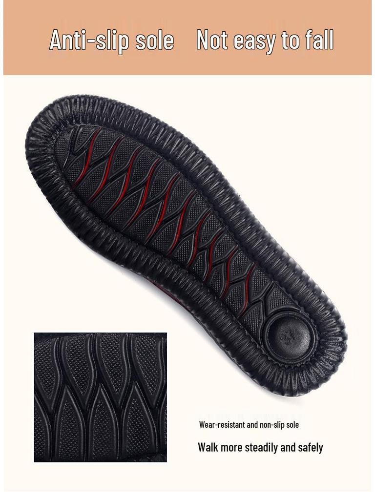 Women's Autumn Embroidered Soft Sole Non-Slip Flat Shoes - Comfortable, Breathable, Ideal for Middle-Aged and Elderly.