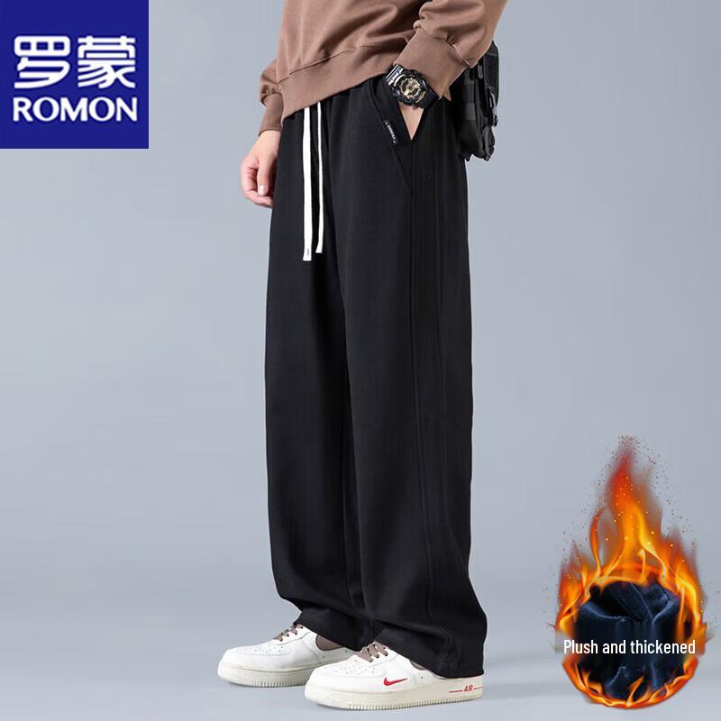 ROMON Men's Autumn/Winter Loose Straight-Leg Casual Sport Pants