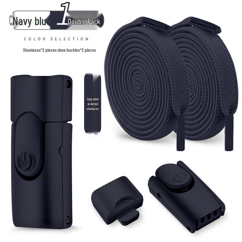 No-Tie Elastic Flat Shoelaces with Metal Buckle for Men & Women