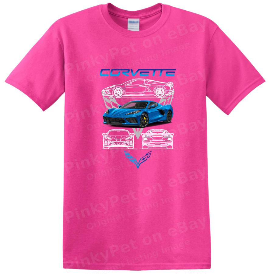 Camiseta con Diseño Gráfico de Coche Deportivo Corvette C8 Amante del Automóvil Camiseta Genial